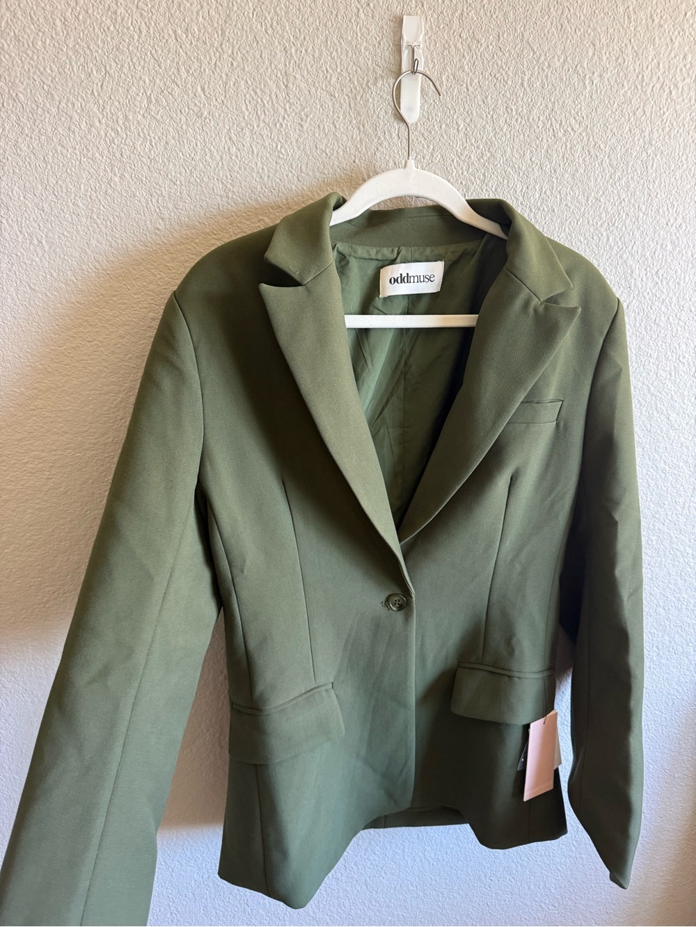 NWT Odd Muse The Ultimate Muse Blazer Olive Green Oversized Jacket Size Medium - Picture 6 of 10